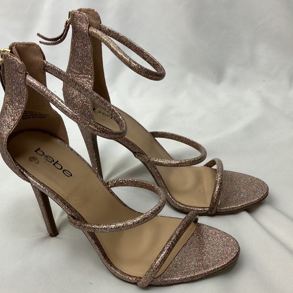 BeBe sparkly pink stiletto heels woman’s size 9